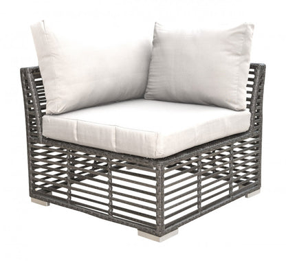 Panama Jack Graphite Collection Lounge Chair with Outdoor Off-White Fabric | PJO-1601-GRY-LC