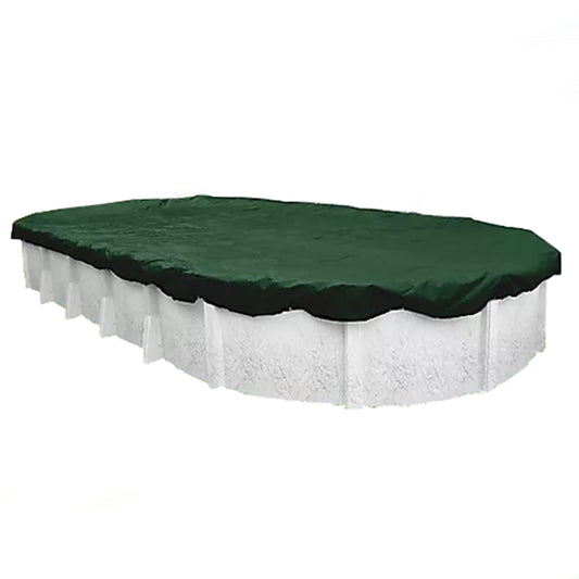 GLI 12 x 18-Feet Oval Estate Solid Winter Above Ground Swimming Pool Cover | 45-1218OV-EST-4-BX