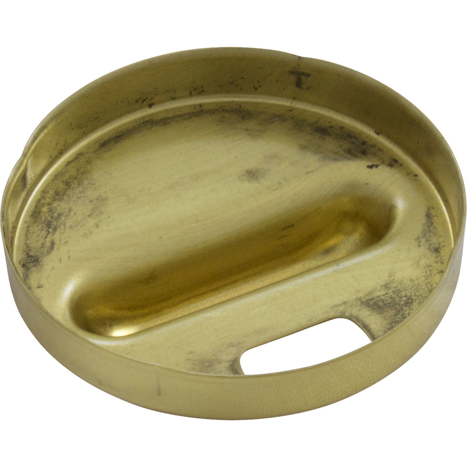 Polished brass HydroAir/Balboa Slimline air control escutcheon for pool systems.