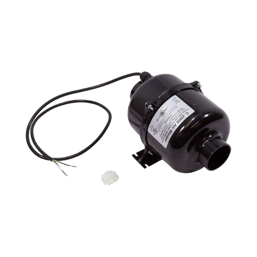 Air Supply Comet 2000 1.0hp spa blower with 4ft AMP cable, energy-efficient and durable design for outdoor use