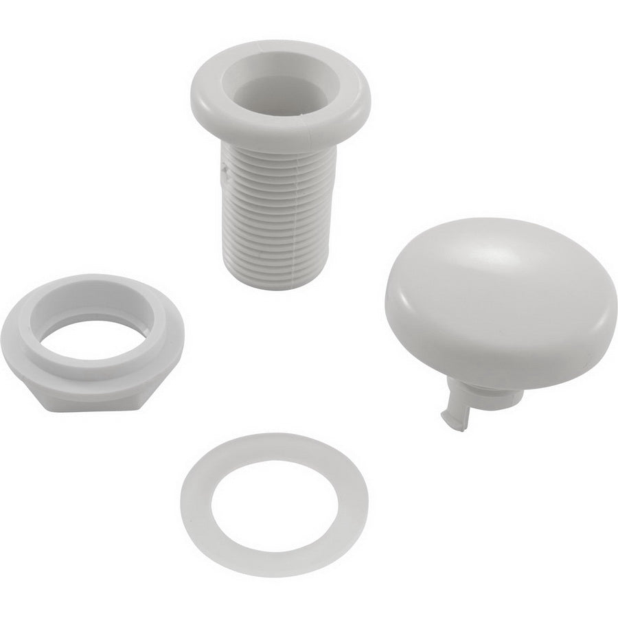 Balboa 1/2" Top Draw Snap Cap Air Control with smooth white finish, perfect for spas and whirlpool baths.