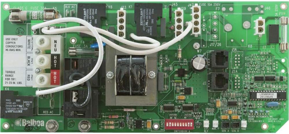 Balboa 53409 Printed Circuit Board - Leisure Bay Spa LB500S replacement PCB with dual 8-pin connectors.