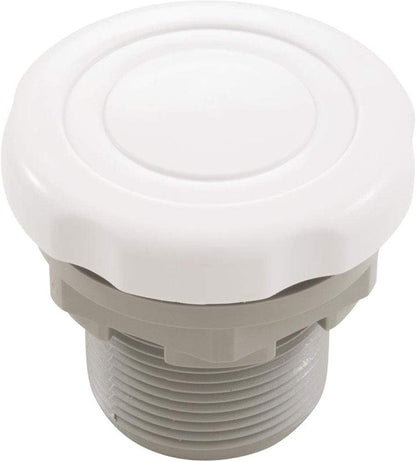 Balboa Bath Air Control 1in Silent with Scallop Cap in white, perfect for spa and bath installations.