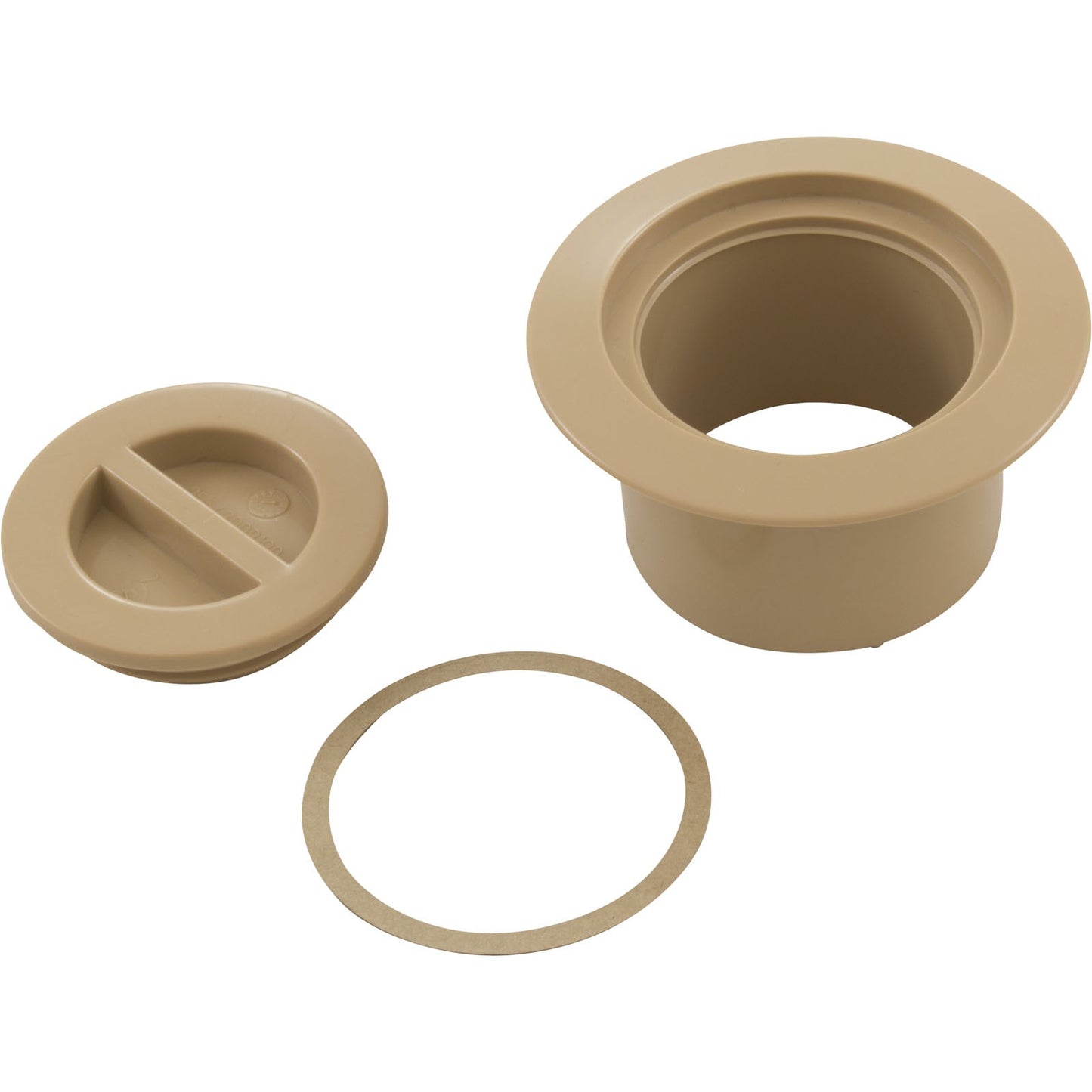 CMP Custom Molded Volleyball Flange & Flush Cap, Durable Tan for Clean Finish and Easy Installation on Courts