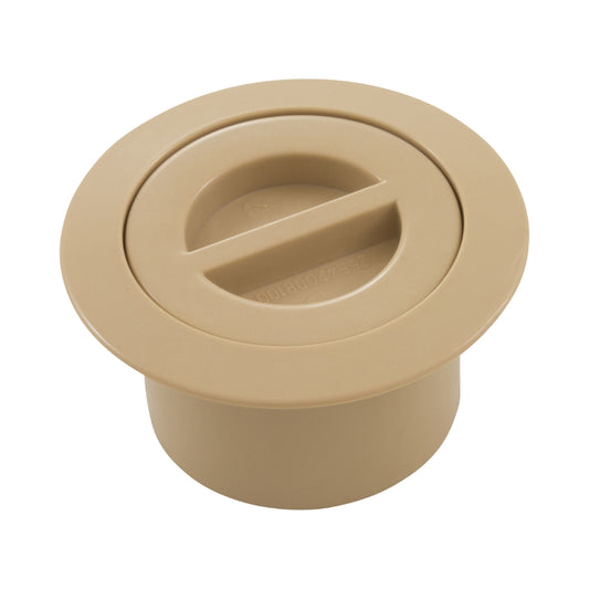 CMP Custom Molded Volleyball Flange & Flush Cap, Durable Tan for Clean Finish and Easy Installation on Courts