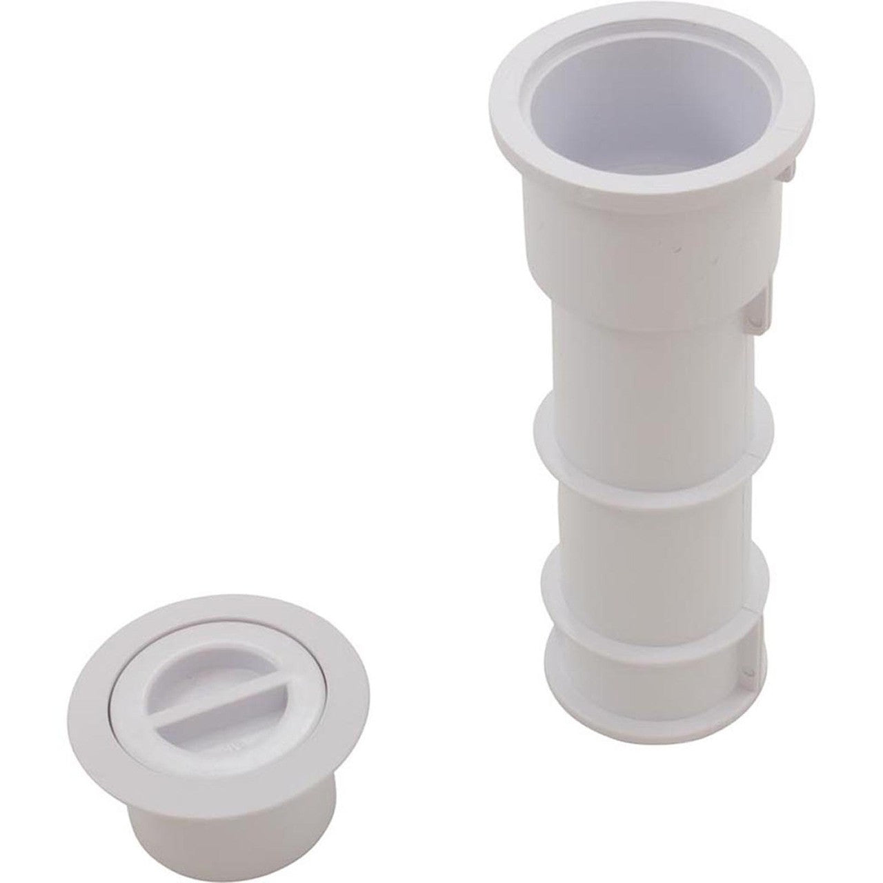 CMP Custom Molded Volleyball Pole Holder with Flush Plug, Durable White for Outdoor Courts, Secure Locking Mechanism