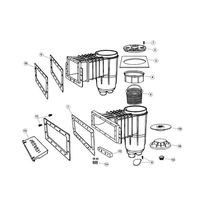 Carvin Deckmate Skimmer Basket with handle for easy pool debris removal