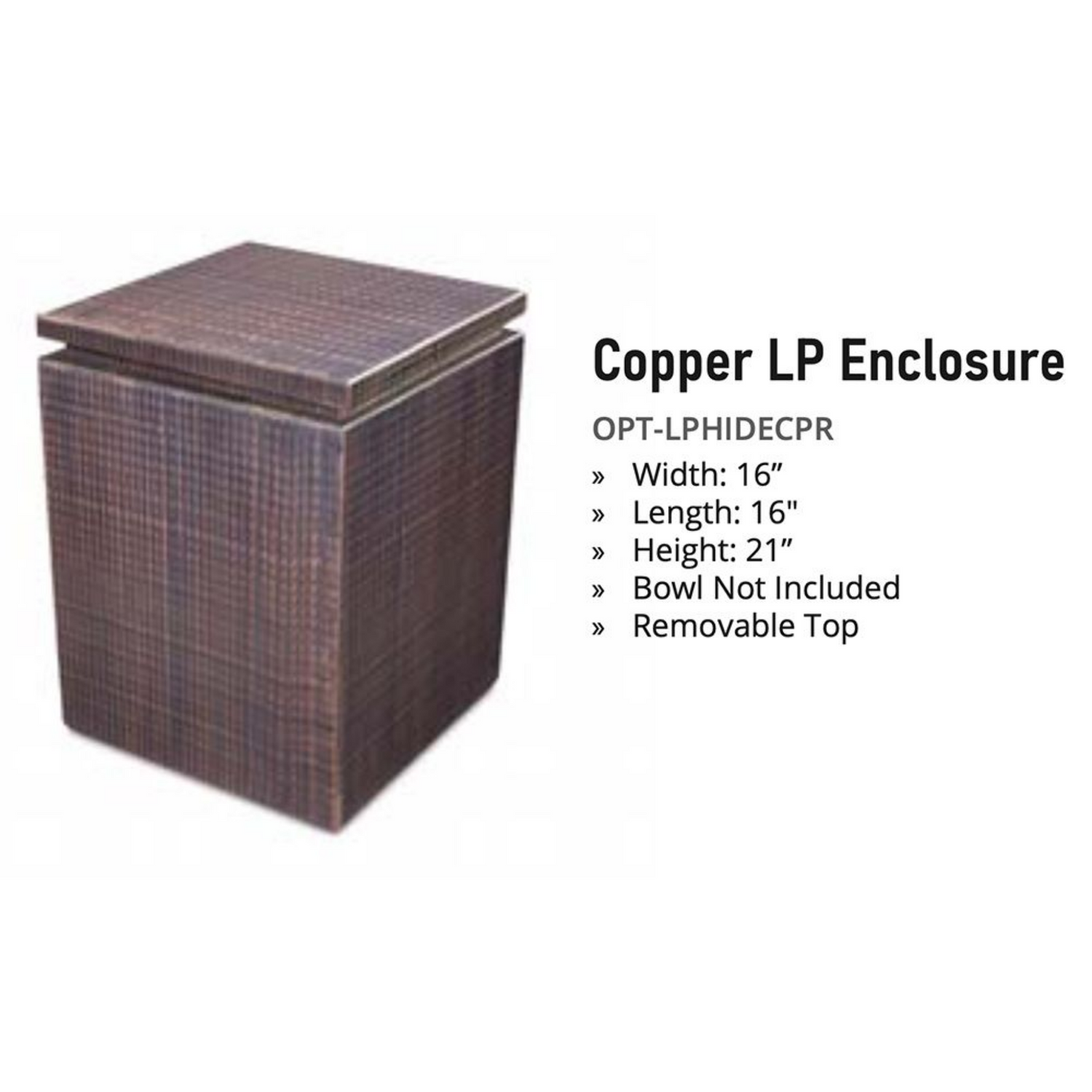 The Outdoor Plus, Propane Tank Enclosure with Removeable Top - Copper | OPT-LPHIDECPR