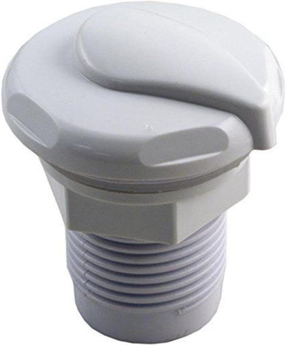 Durable CMP Custom Molded White Spa Air Control with Slim Gunite 1" Socket for improved airflow and spa performance.