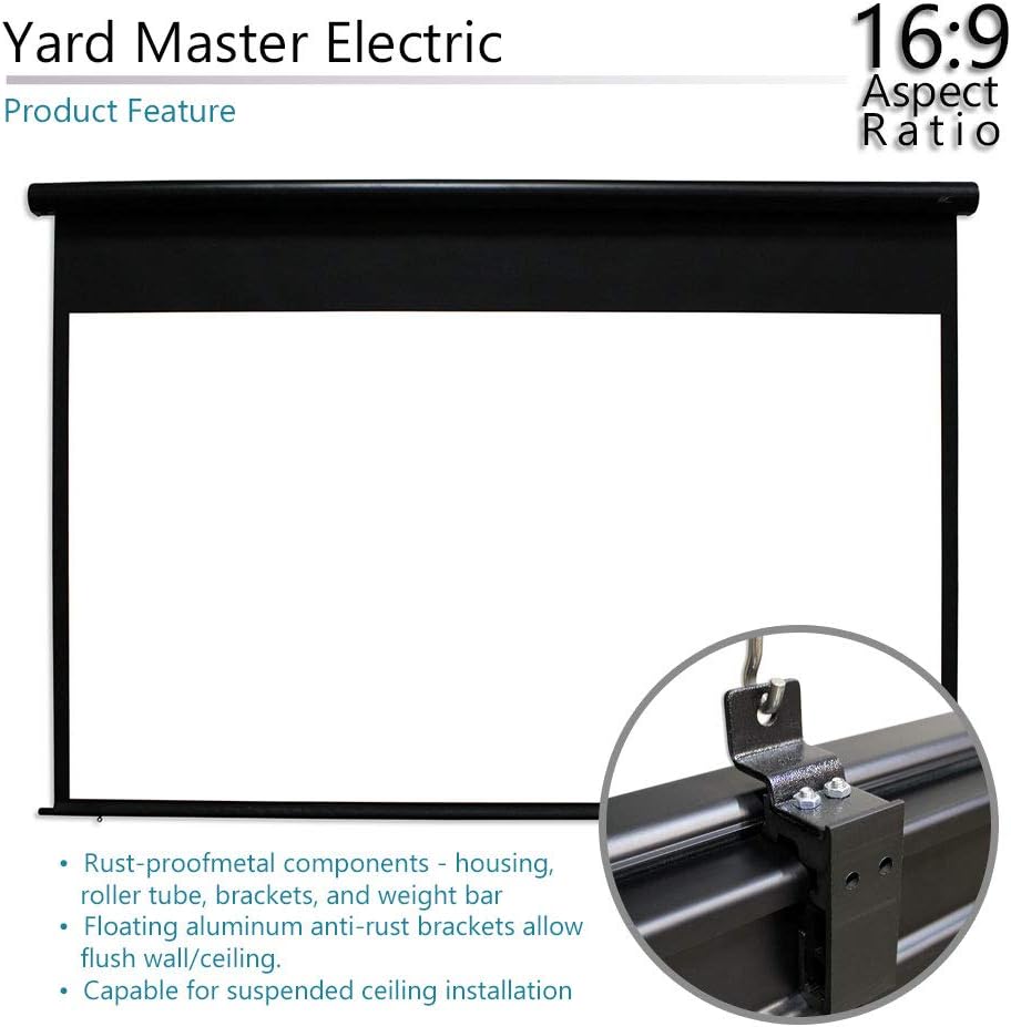 Elite Screen Yard Masters Patio Backyard Outdoor Projector Screen Motorized