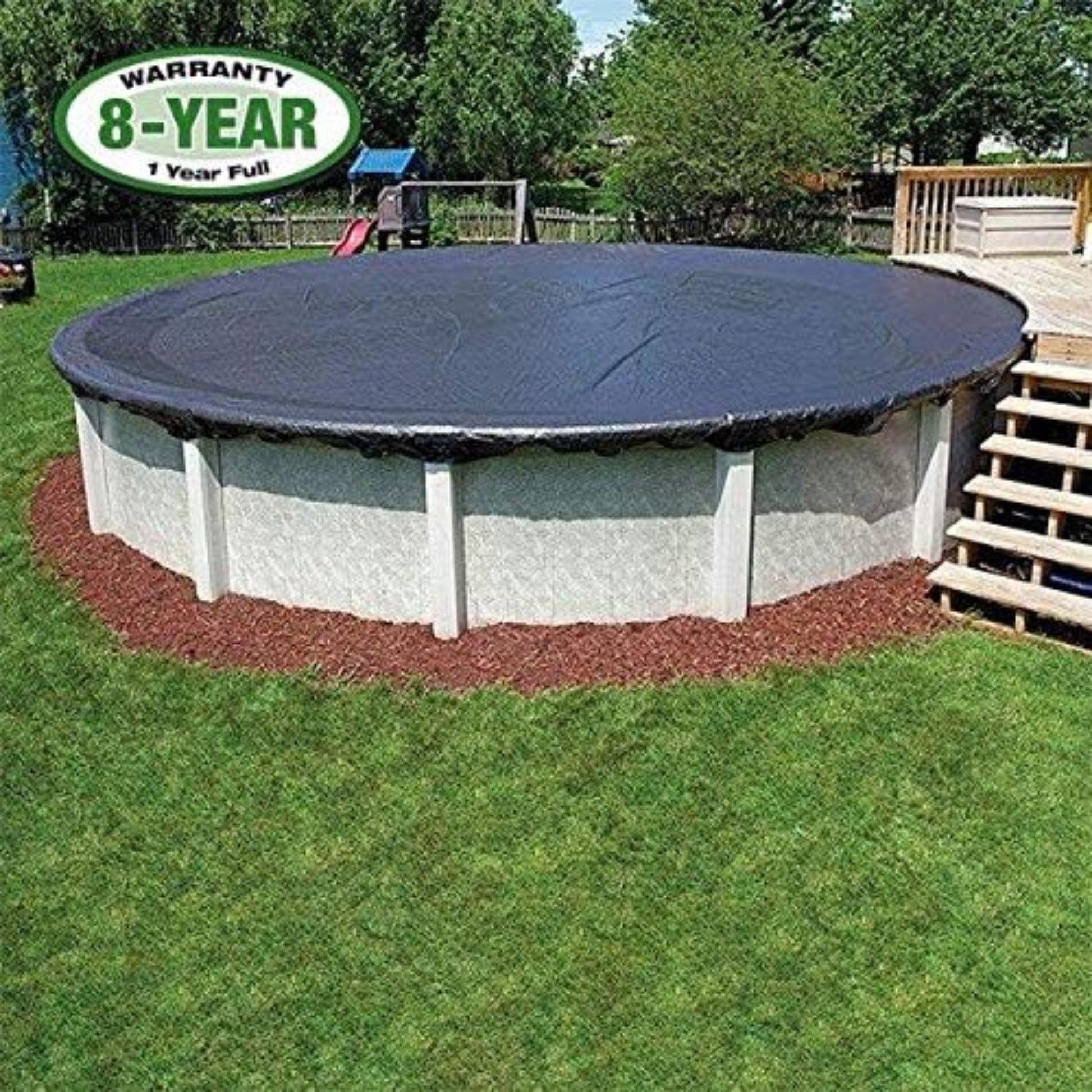 GLI 15-Foot Round Solid Winter Above Ground Swimming Pool Cover | 45-0015RD-EPX-4-BX