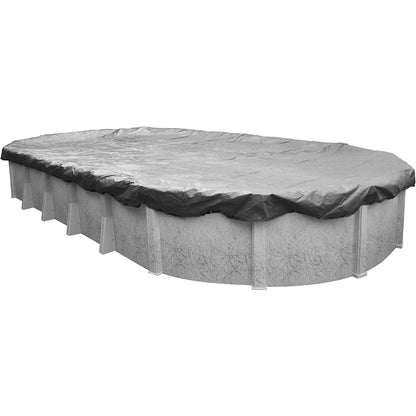 GLI 15 x 30-Feet Oval Estate Solid Winter Above Ground Swimming Pool Cover | 45-1530OV-EST-3-BX