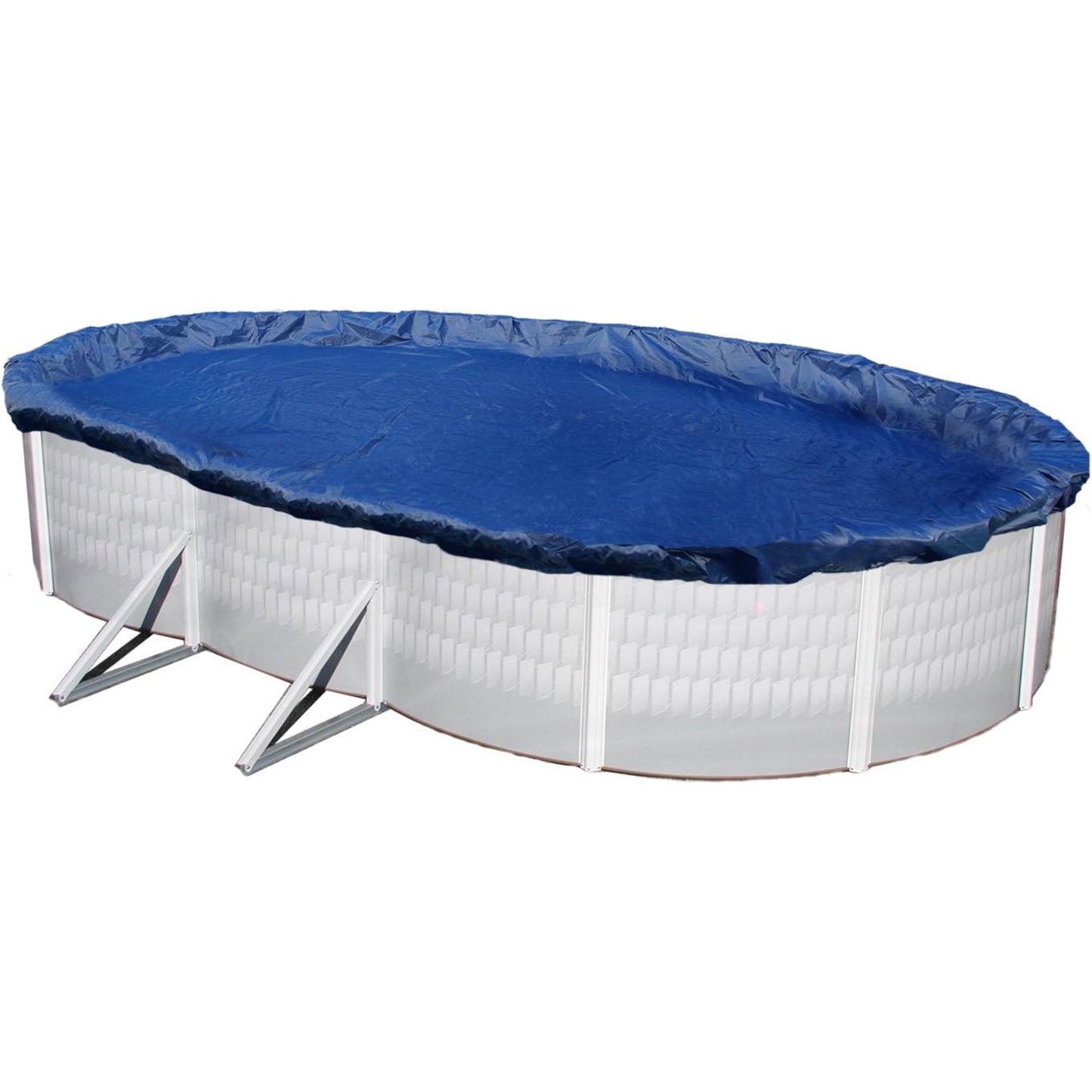 GLI 18 X 34-Feet Oval Classic Solid Above Ground Swimming Pool Cover With 3-Feet Overlap