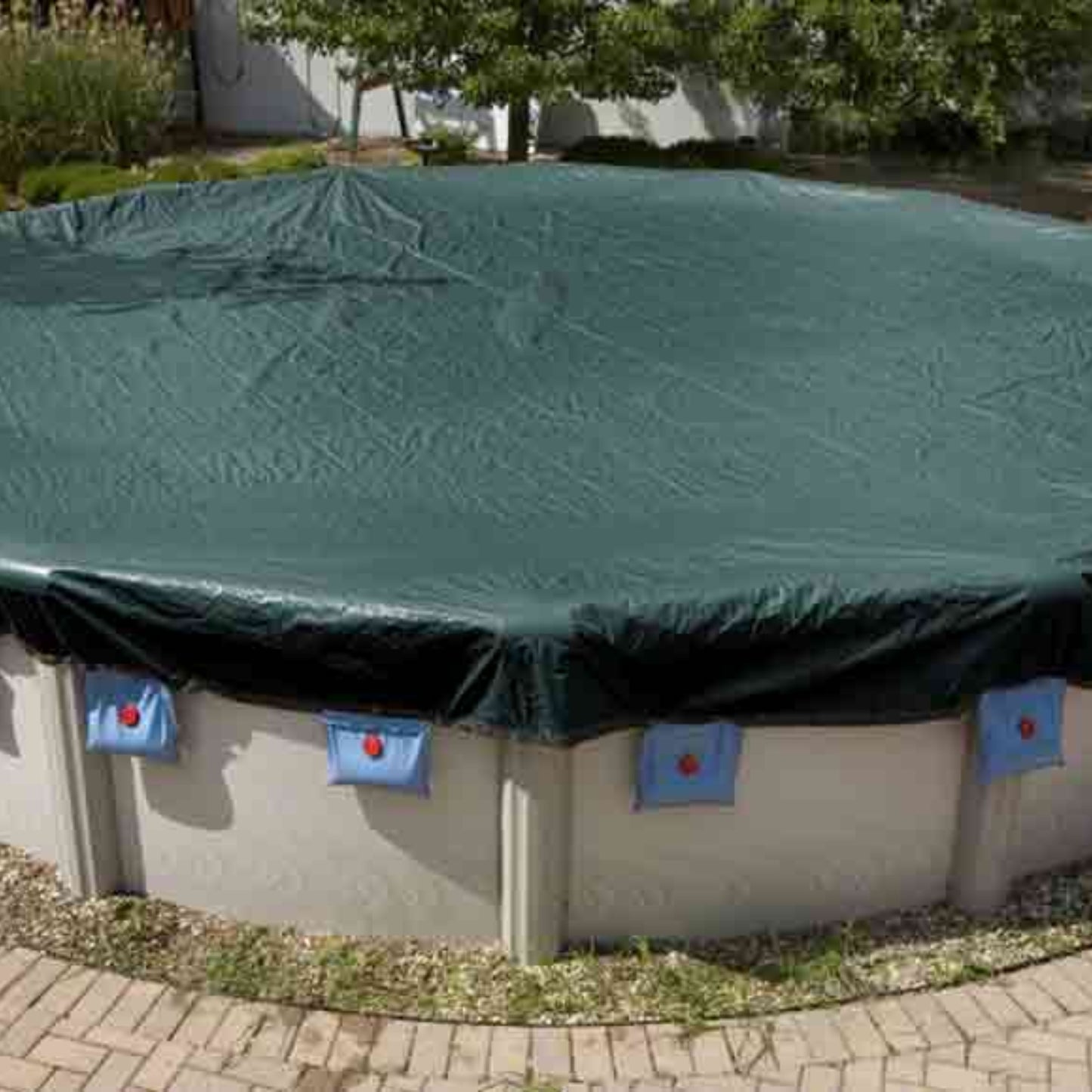 GLI 28-Foot Round Estate Solid Winter Above Ground Swimming Pool Cover