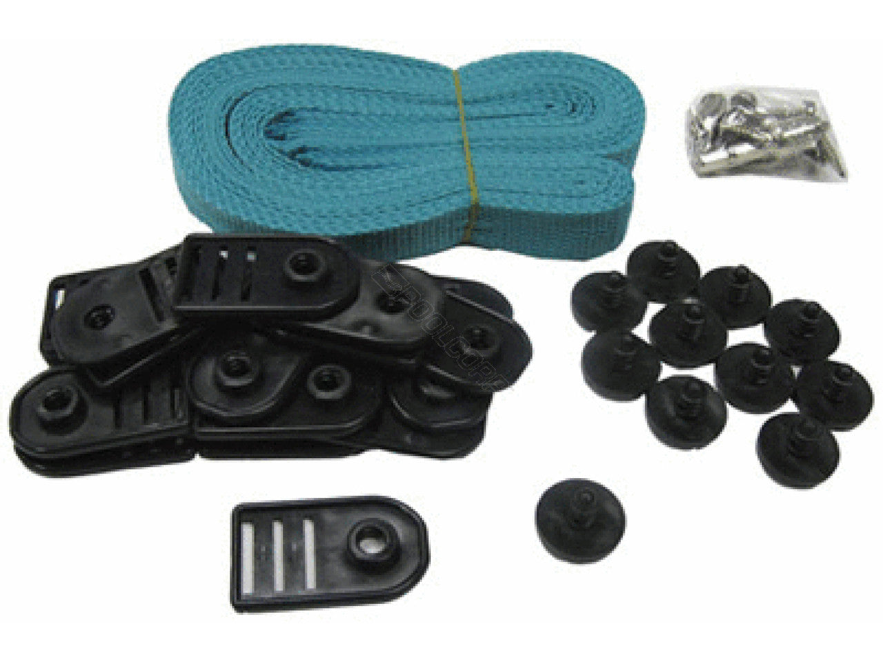 GLI 99-55-4395015 Inground Reel System Strap Kit with fabric straps, screws, and installation tools.