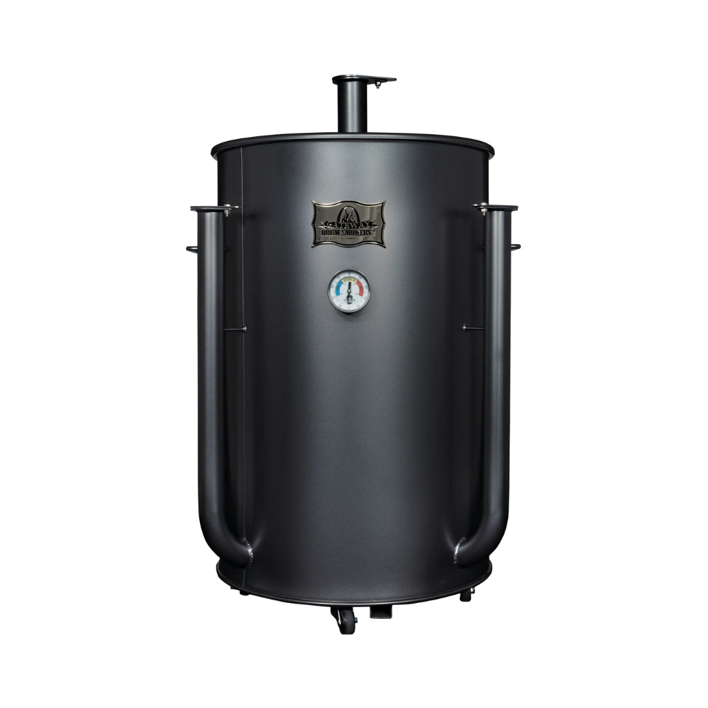 Gateway Drum Smoker 55 Gallon Charcoal BBQ Smoker in matte charcoal with precision air control and temperature gauge