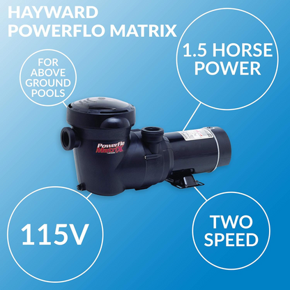 Hayward 1.5 HP PowerFlo Matrix® 2-Speed w/ Switch Pool Pump | W3SP15932S