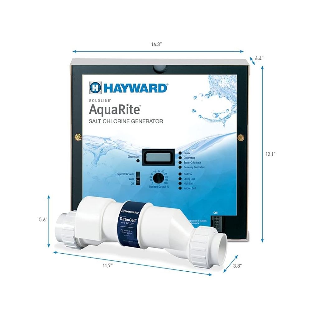 Hayward AquaRite Salt Chlorination System for In-Ground Pools – W3AQR3 with TurboCell.