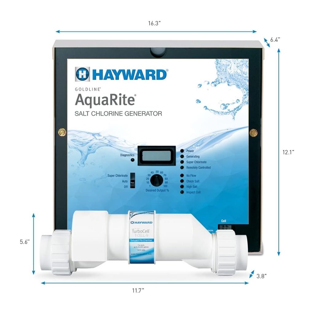 Hayward AquaRite Salt Chlorination System for in-ground pools up to 25,000 gallons.