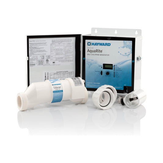 Hayward AquaRite Salt Chlorination System for large in-ground pools, eco-friendly and cost-efficient.