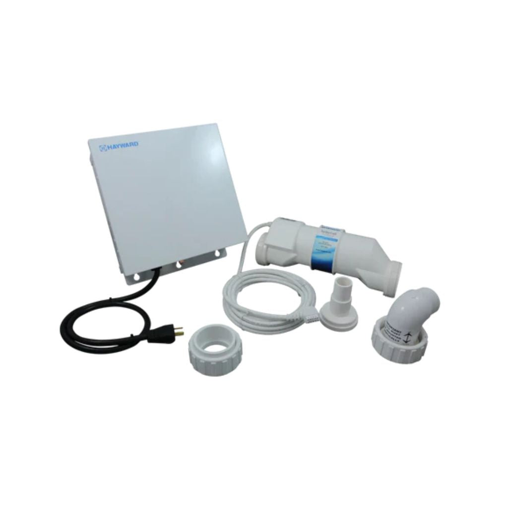 Hayward AquaTrol Salt Chlorination System for above-ground pools with easy installation and automatic chlorine generation.