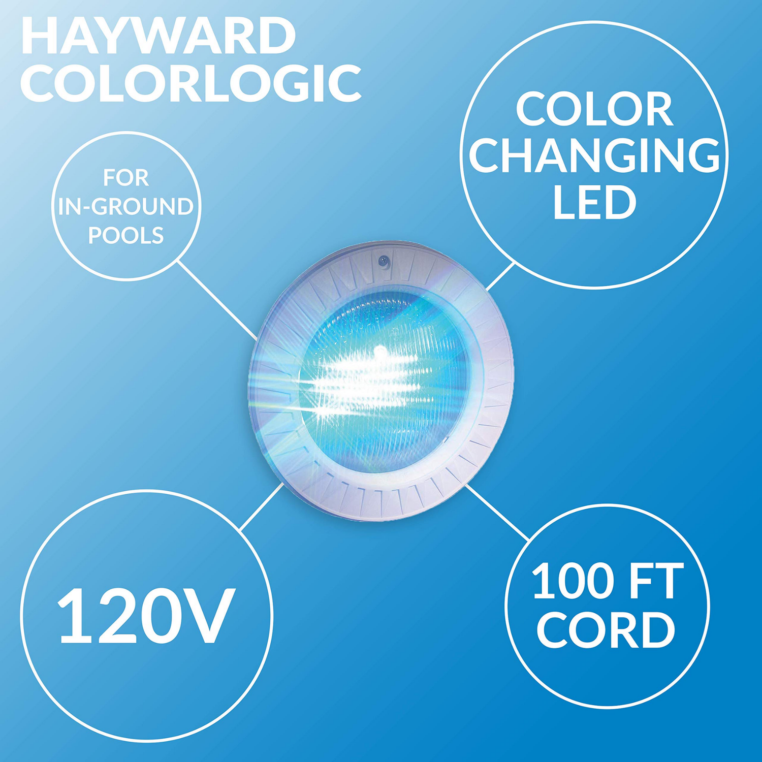 Hayward ColorLogic 4.0 LED Spa Light, 120V 100 Ft Cord Plasic Pool Lights | W3SP0535LED100