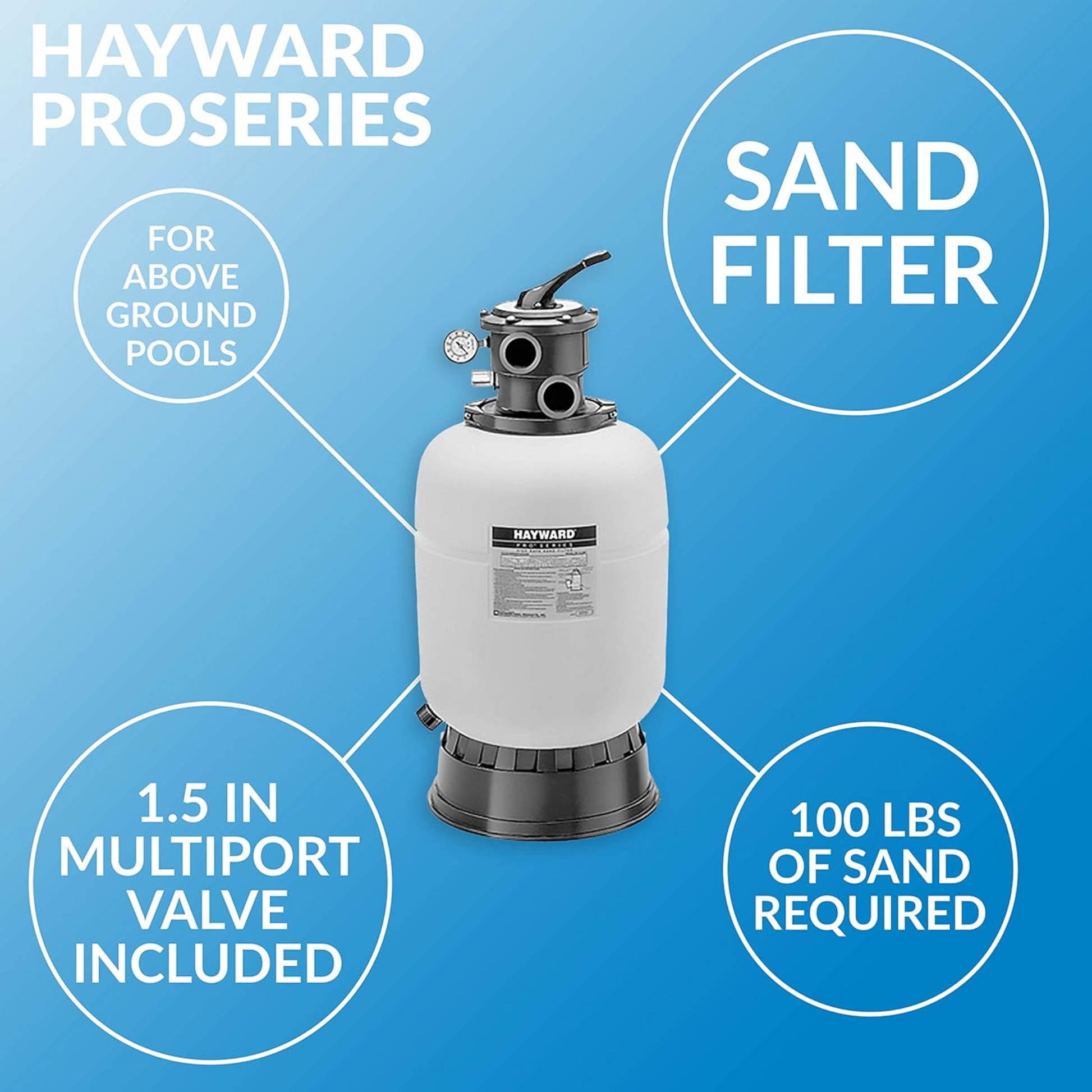 Hayward ProSeries 16" Sand Filter HP PowerFlo Matrix Pump Pool Filter W3S166T1580S