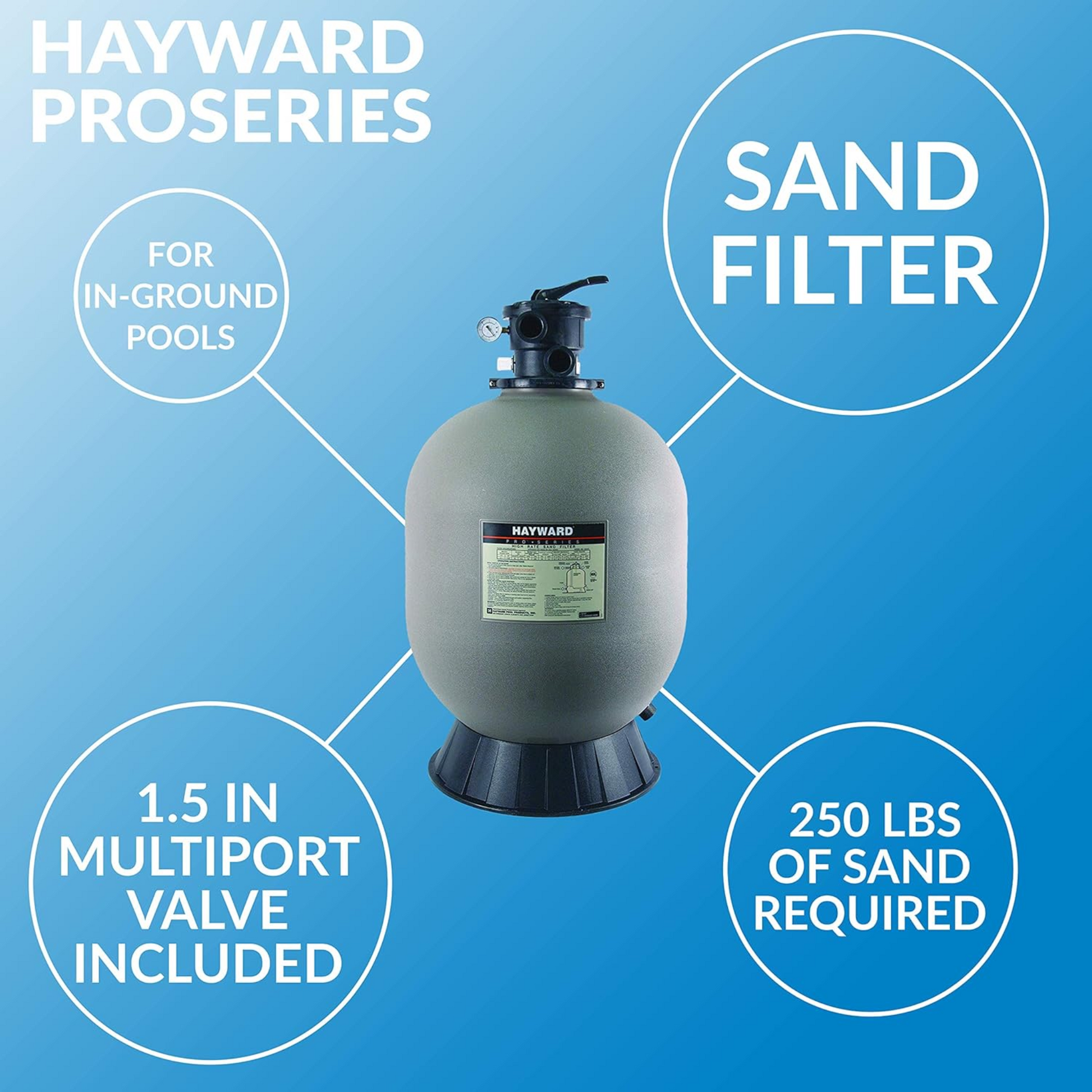 Hayward ProSeries 22" Top-Mount Valve Pool Filter W3S220T