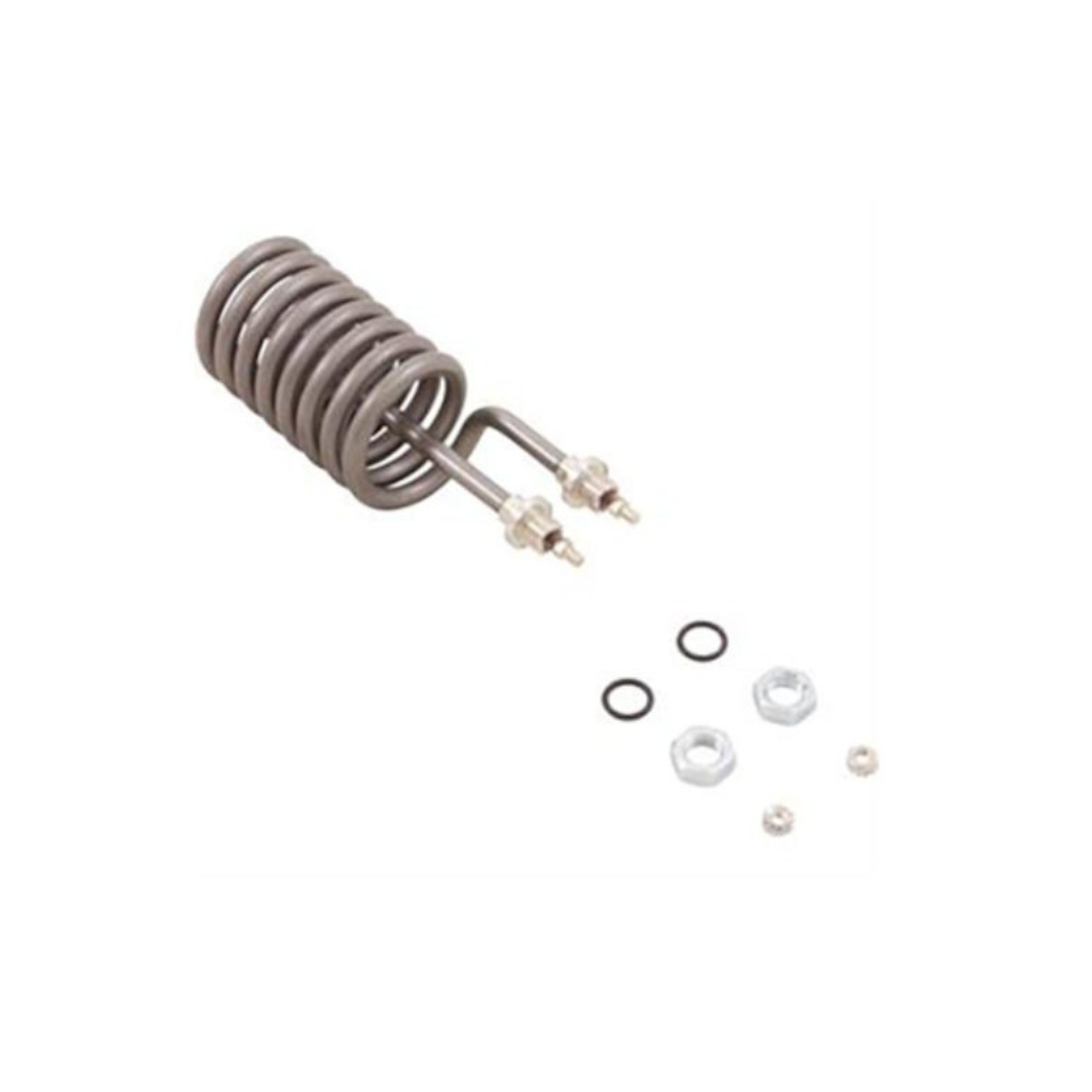 HydroQuip 12-0602F-K 4.0kW titanium heater element with coiled design for efficient heating.