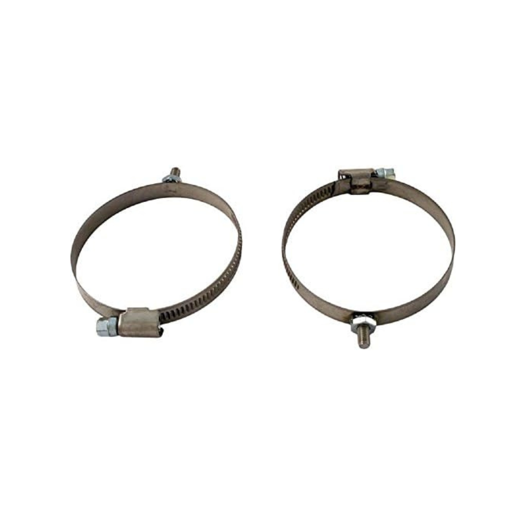 HydroQuip Band Clamp 2-Pack for spa heater repairs, durable metal construction for leak prevention.