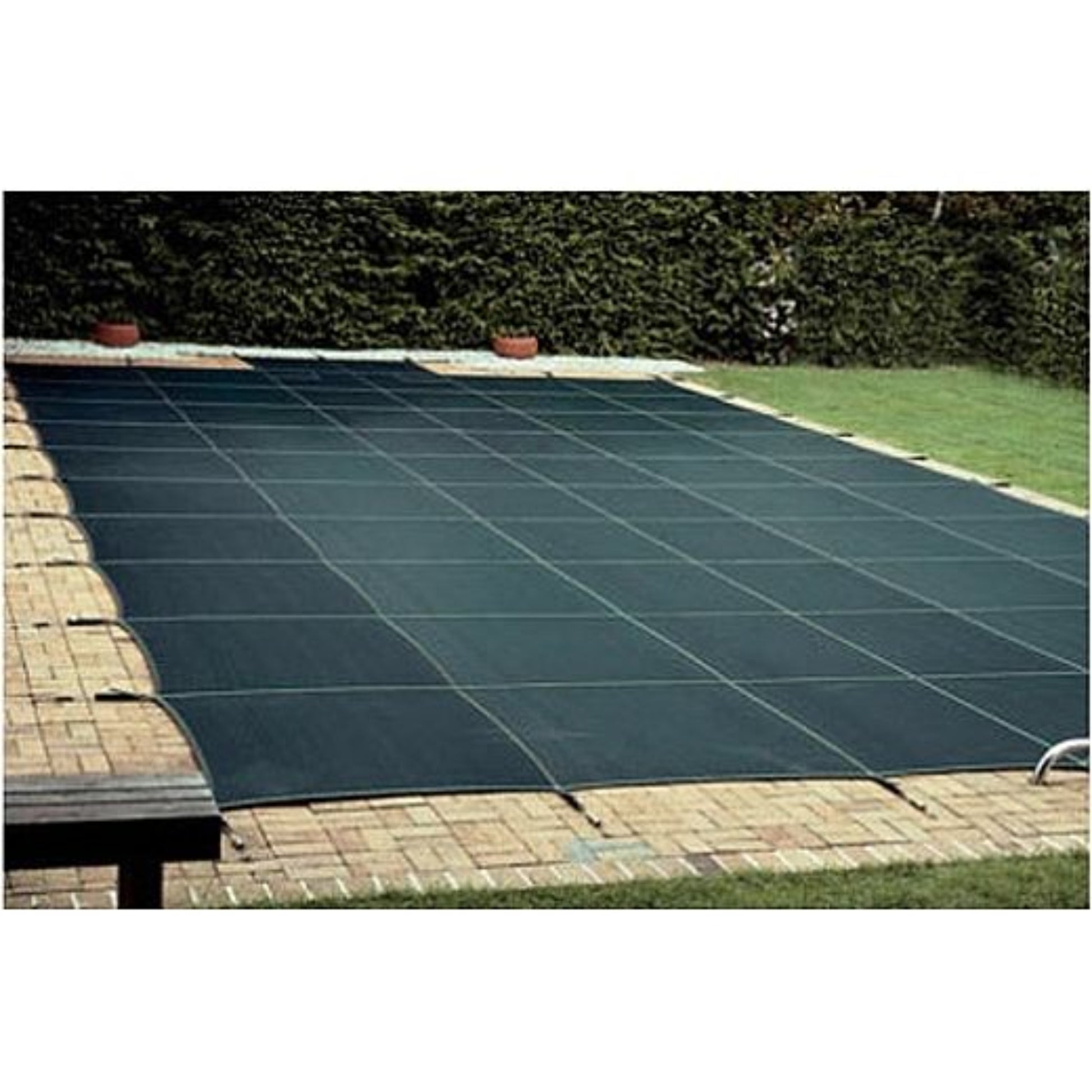 Loop-Loc 15-Year Mesh Safety In Ground Swimming Pool Cover | Rectangle 18' x 36' | 2' Offset 4' x 8' Right Side Step | LL183648SSR2