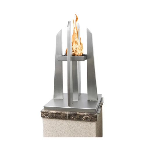 The Outdoor Plus 22" Square Pointe Fire Pit Ornament - Stainless Steel - | OPT-FTWRTOP4-NG