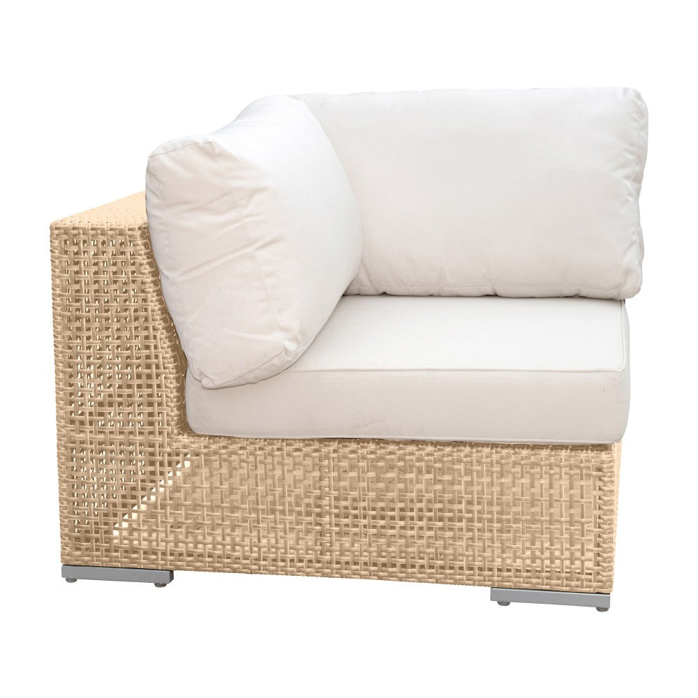 Panama Jack Austin Collection Corner Chair with Outdoor Off-White Fabric PJO-3801-NAT-C