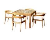 Panama Jack Bali Teak Collection 5 Piece Seating Set with Outdoor Beige Fabric PJO-3601-NAT-5Piece