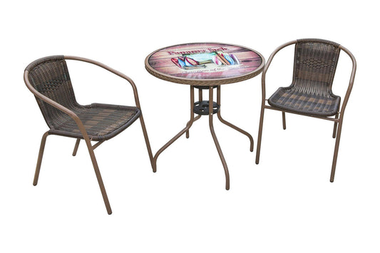 Patio Furniture Panama Jack Café Collection 3 Piece Bistro Set of Chairman of the Boards | PJO-9001-ESP-3CB