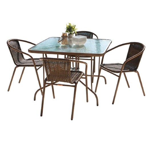 Patio Furniture Panama Jack Café Collection 5 Piece Dining Set | PJO-9001-ESP-5DA