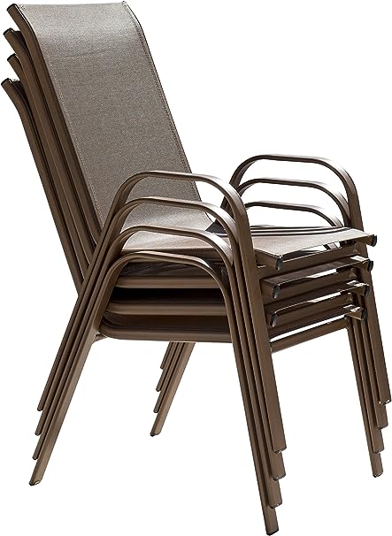 Patio Furniture Patio Chair Panama Jack Café Collection Stackable High-Back Sling Armchair | PJO-9001-ESP-HB