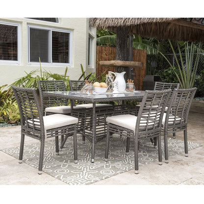 Patio Furniture Outdoor Dining Panama Jack Graphite Collection 7 Piece Rectangular Dining Set PJO-1601-GRY-7DS