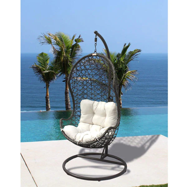 Panama Jack Hanging Chair W/ Metal Stand & Cushions KD PJO-9001-GB-HC