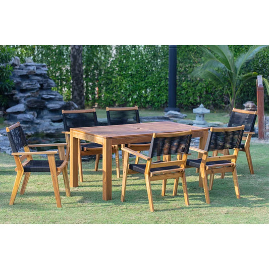 Panama Jack Laguna Collection 7 Piece Rectangular Dining Set | PJO-3301-ACA-7DA