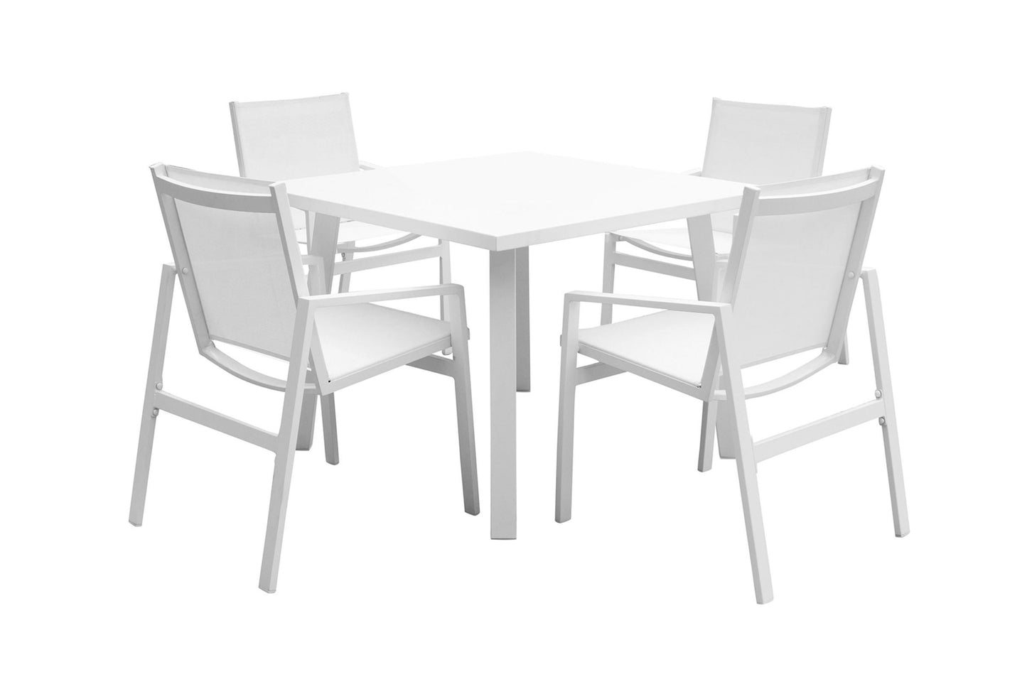 Outdoor Patio Furniture Set Panama Jack Mykonos Collection 5 Piece Side Chair Dining Set PJO-2401-WHT-5DA