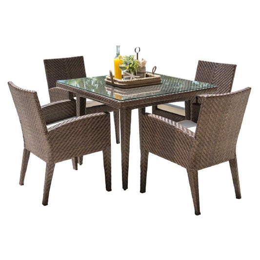 Backyard Furniture Patio Furniture Set Panama Jack Oasis Collection 5 Piece Side Chair Dining Set PJO-2201-JBP-5DA