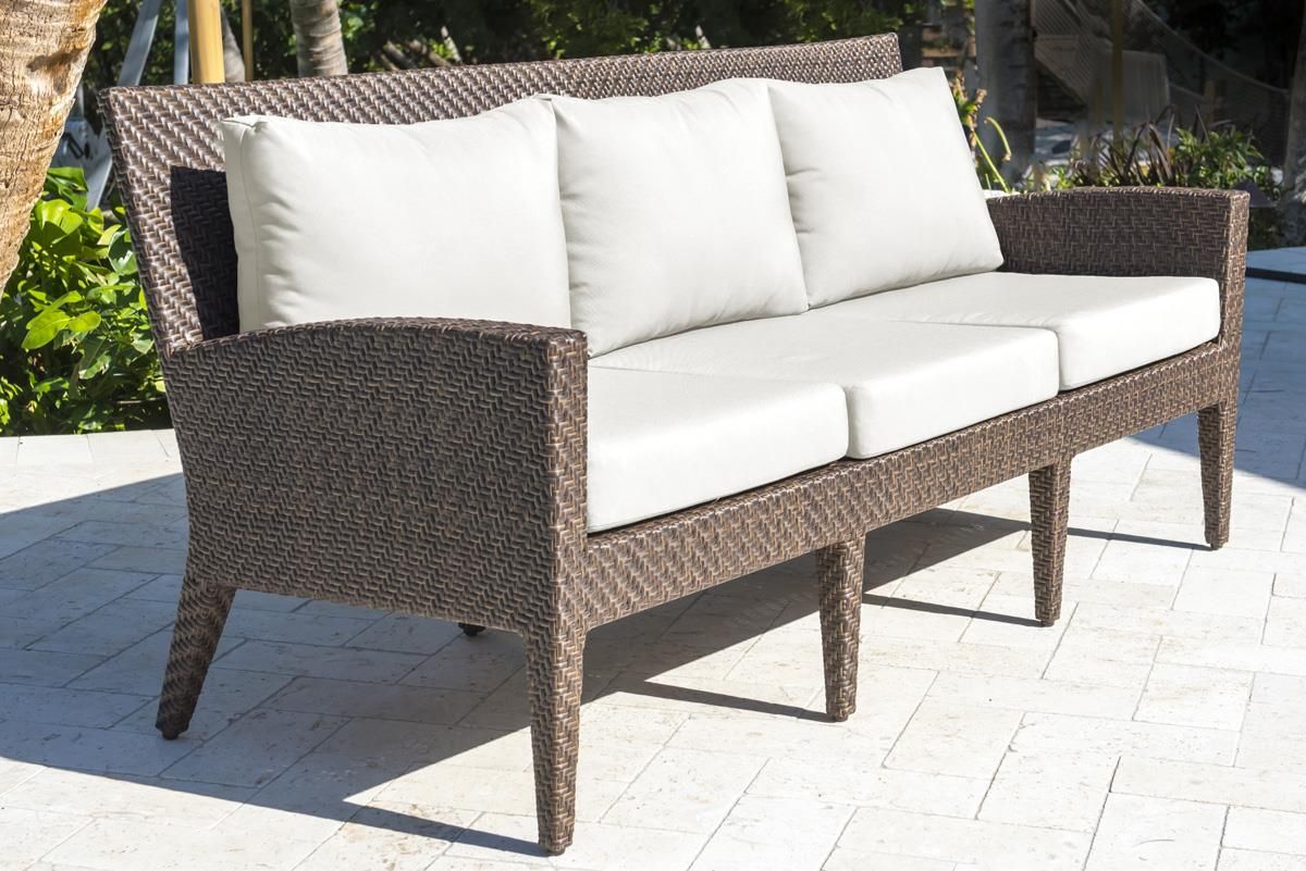 Outdoor Coach Patio Loveseat Backyard Furniture Panama Jack Oasis Collection Loveseat with Outdoor Off-White Fabric PJO-2201-JBP-LS