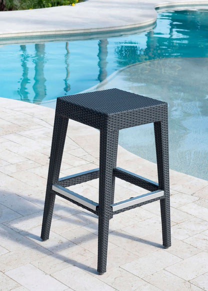 Panama Jack Onyx Collection Backless Barstool | PJO-1901-BLK-BS