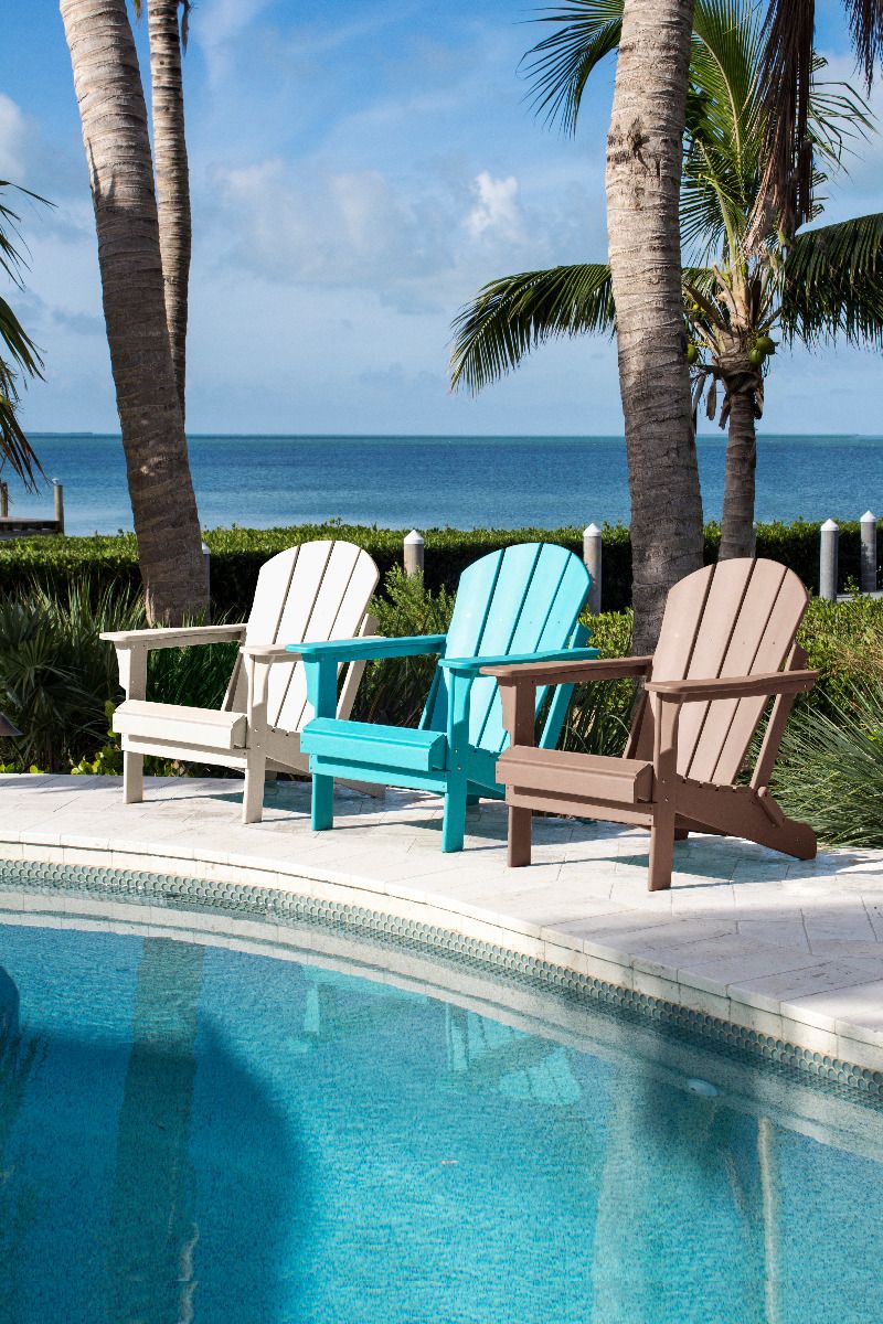 Panama Jack Polyresin Teal Folding Adirondack Chair PJO-4001-TEAL