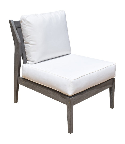 Panama Jack Poolside Collection Armless Chair with Outdoor Off-White Fabric  PJO-2701-GRY-A