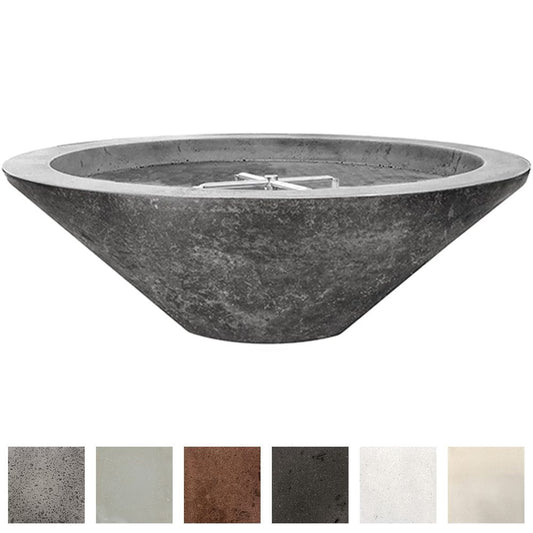 Prism Hardscapes Embarcadero Pedestal 31-Inch Concrete Round Outdoor Fire Pit Bowl