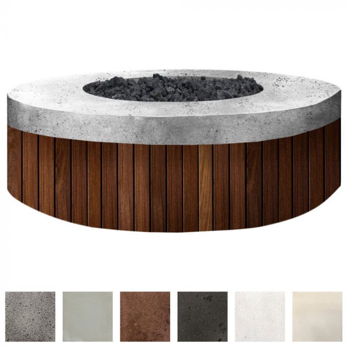 Patio Fire Bowl Prism Hardscapes Hampton 48-Inch Concrete Round Outdoor Fire Pit Bowl