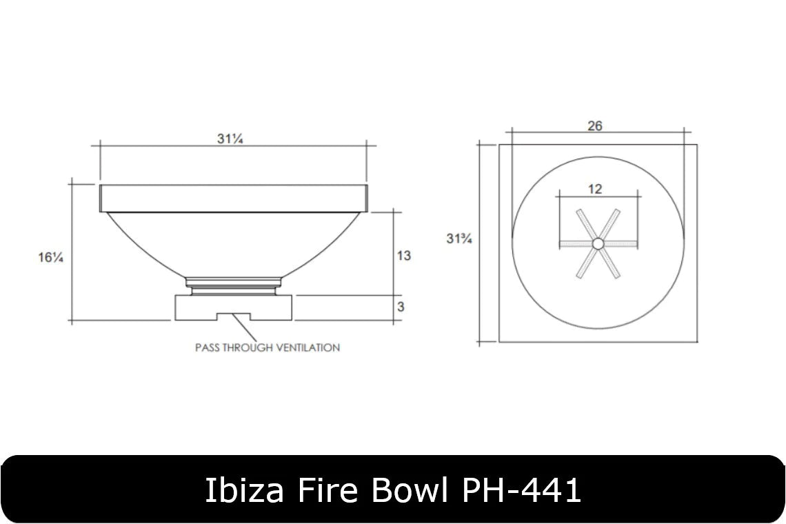 Patio Fire Bowl Prism Hardscapes Ibiza 29-Inch Concrete Round Outdoor Fire Pit & Water Bowl - Match Lit