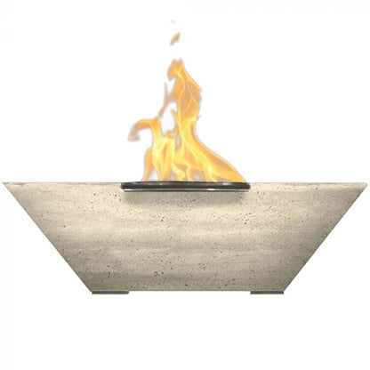 Prism Hardscapes Lombard 29-Inch Concrete Square Outdoor Fire Pit Bowl - Electronic Igniter